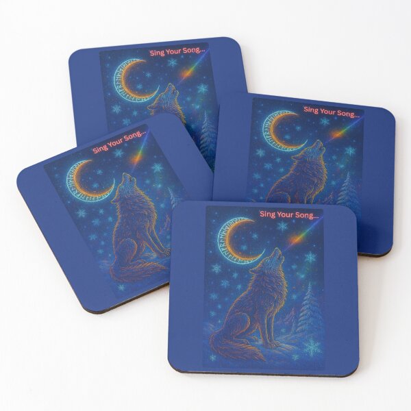 Item preview, Neon Cosmic Wolf-Sing Your Song designed and sold by Brickroad Dsigns.