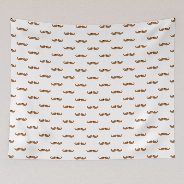 Item preview, Sweet kawaii light brown moustache pattern designed and sold by BlushyPrint.