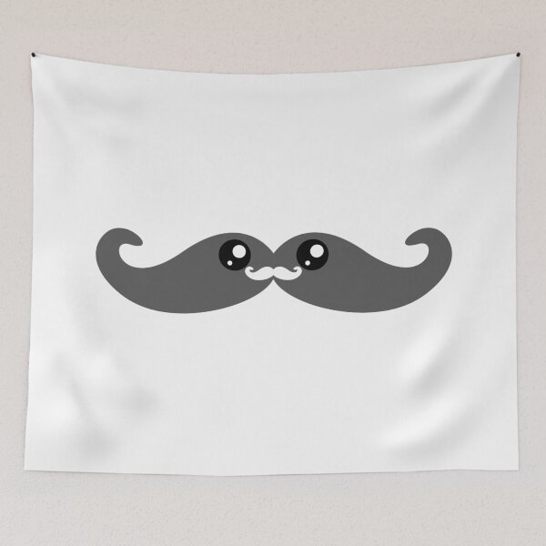 Item preview, Sweet kawaii gray moustache designed and sold by BlushyPrint.