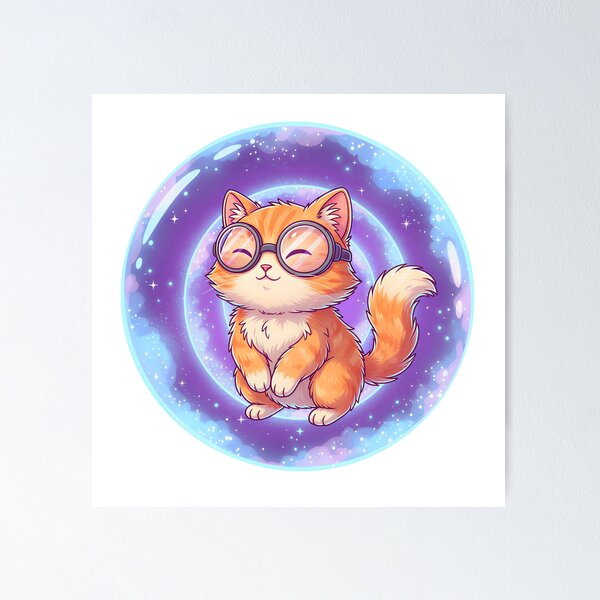 Item preview, Cat in the Quantum Tunnel — Cosmic Cat Art for Cat Lovers & Sci-Fi Fans designed and sold by Moni50 Studio.