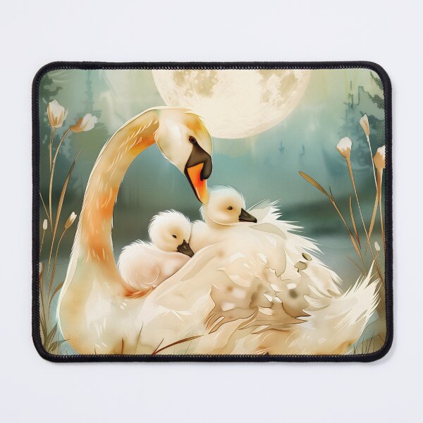 Item preview, Swan Family Watercolor Woodland Nursery Art designed and sold by WabiSabiSjak.