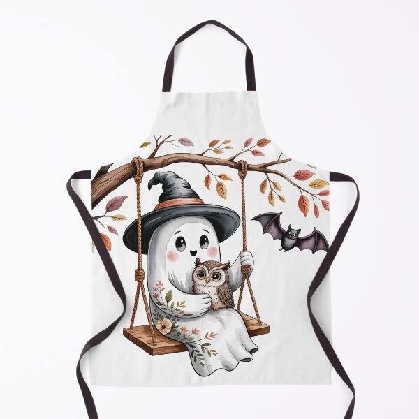 Item preview, boho ghost With owl on swing designed and sold by jkrphoto.