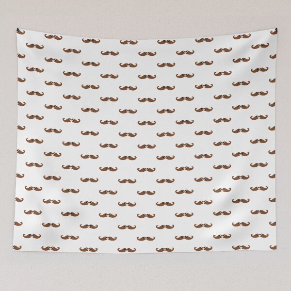 Item preview, Sweet kawaii brown moustache pattern designed and sold by BlushyPrint.