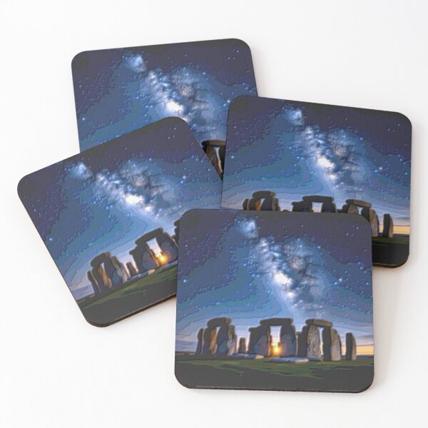 Item preview, stonehenge plasticine night sky colorful abstract digital design designed and sold by SmashingDeals.