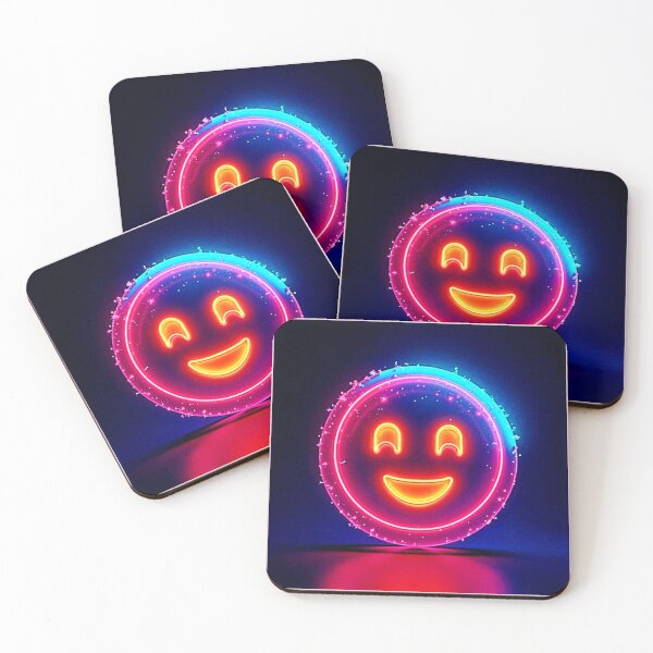 Item preview, Neon Smile: Bright Happy Glow Design designed and sold by Health And Fitness Posts e-Store.