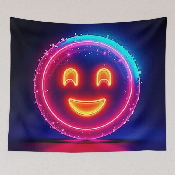 Item preview, Neon Smile: Bright Happy Glow Design designed and sold by Health And Fitness Posts e-Store.