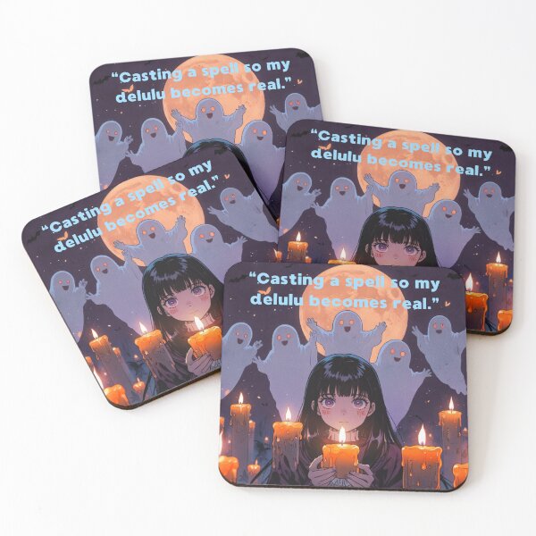 Item preview, Casting a Spell So My Delulu Becomes Real | Cute Witch Anime Halloween Aesthetic designed and sold by KomoFrames.