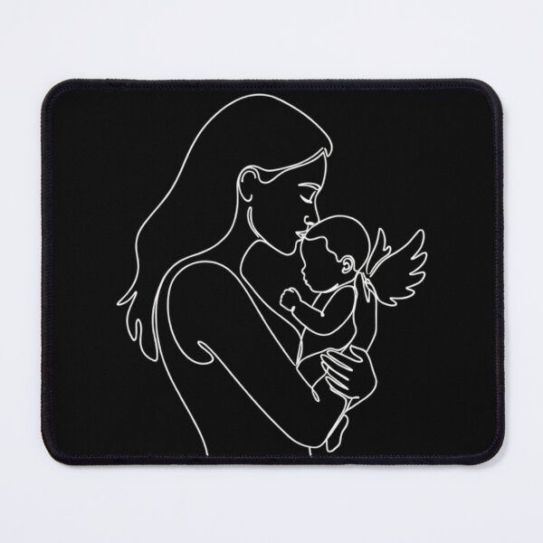 Item preview, Angel Baby Embrace - One Line Memorial Art. designed and sold by A-Szczesniak.