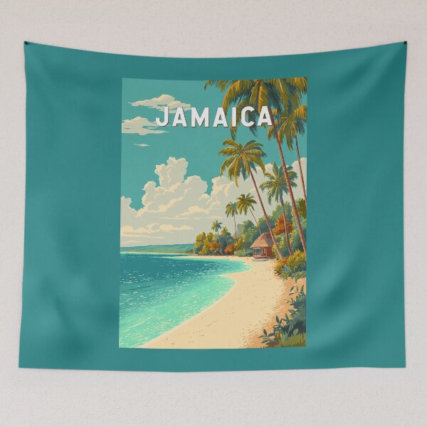 Item preview, Jamaica Illustration Travel Art Vintage designed and sold by KrisSidDesigns.