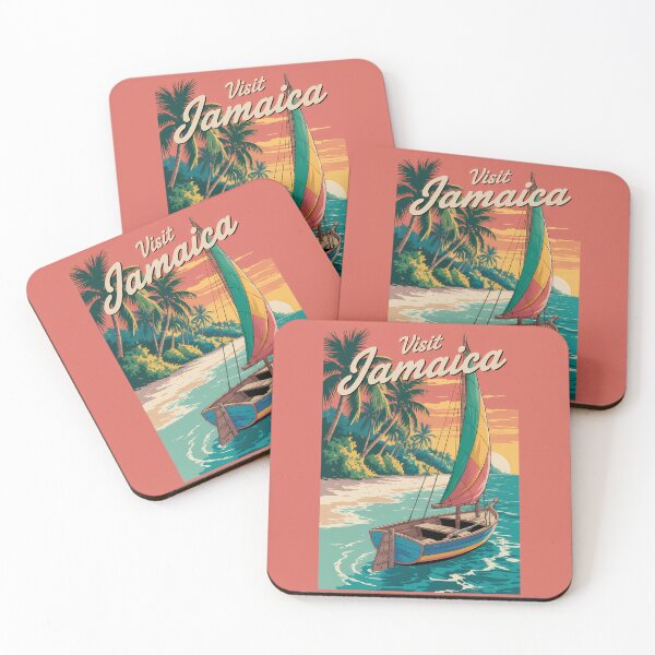 Item preview, Jamaica Boat Illustration Travel Art Vintage designed and sold by KrisSidDesigns.