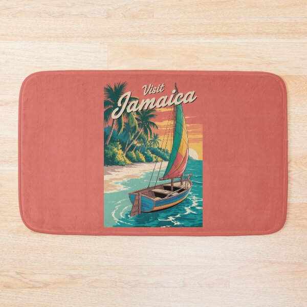 Item preview, Jamaica Boat Illustration Travel Art Vintage designed and sold by KrisSidDesigns.