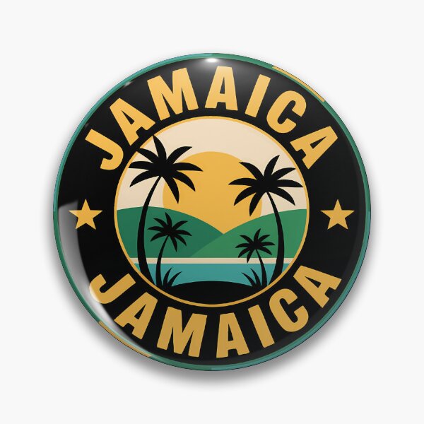 Item preview, Jamaica Illustration Travel Art Badge designed and sold by KrisSidDesigns.