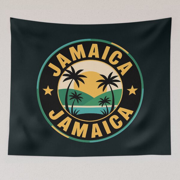 Item preview, Jamaica Illustration Travel Art Badge designed and sold by KrisSidDesigns.