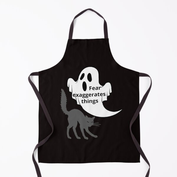 Item preview, Fear Exaggerates Things – Funny Ghost and Cat Design designed and sold by Tadeusz1.