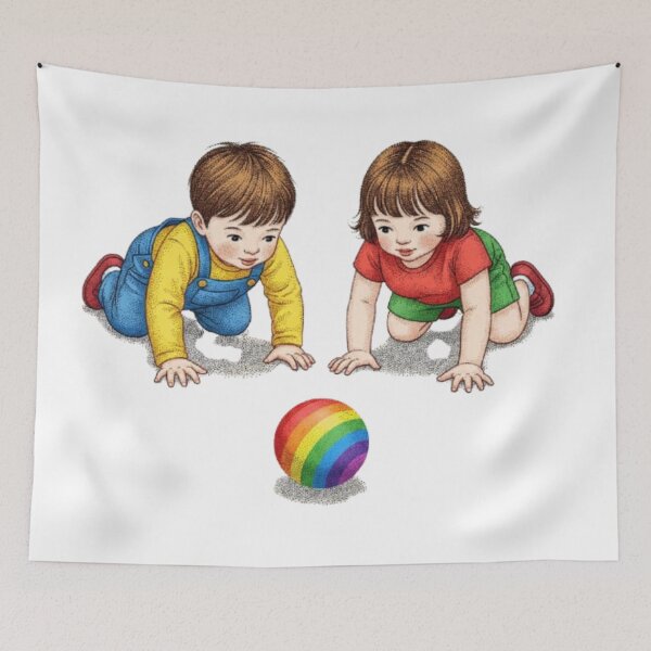 Item preview, Children playing with a ball designed and sold by PP&RAINBOW SHOP.
