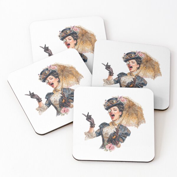 Item preview, Sassy Steampunk Lady with Parasol Art designed and sold by Anastasiia Yurevych.