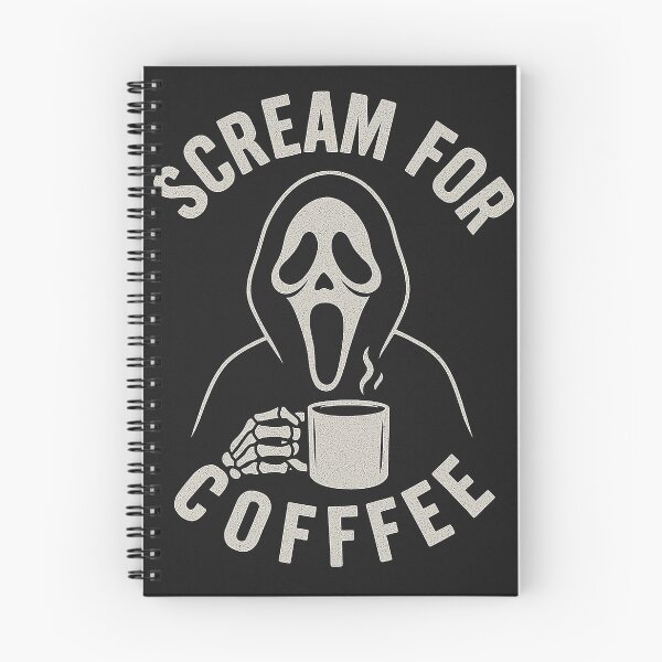 Item preview, Scream for Coffee, humor, horror and coffee illustration designed and sold by PopCultureAndStuff.