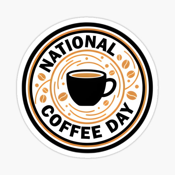 Item preview, Elegant Coffee Day Emblem: Black and Ochre Vintage Kitchen Art designed and sold by RBCTk.