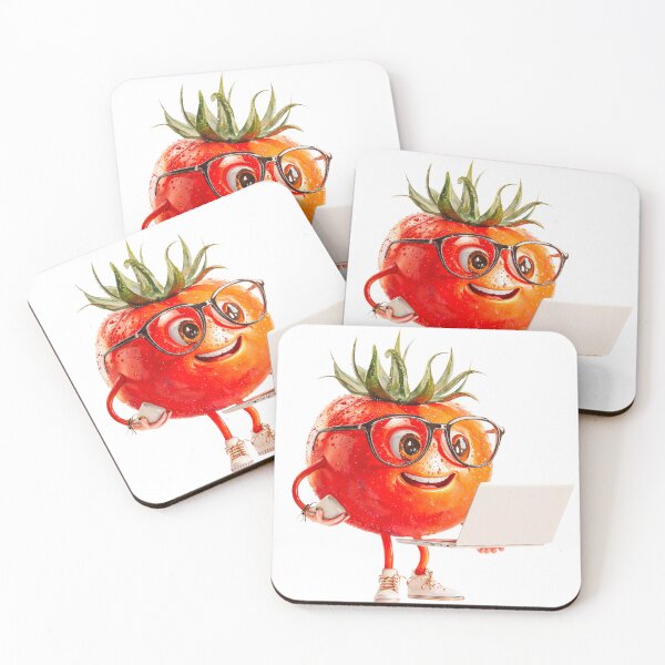 Item preview, Tech-Savvy Tomato with Laptop and Glasses designed and sold by Anastasiia Yurevych.