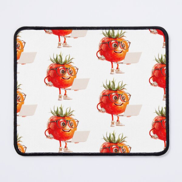 Item preview, Tech-Savvy Tomato with Laptop and Glasses designed and sold by Anastasiia Yurevych.