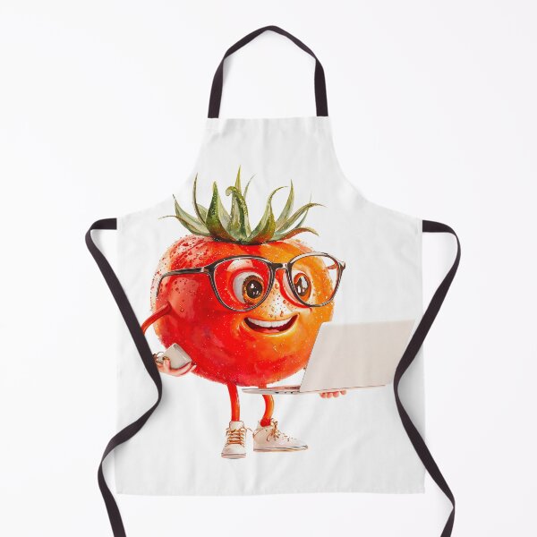 Item preview, Tech-Savvy Tomato with Laptop and Glasses designed and sold by Anastasiia Yurevych.