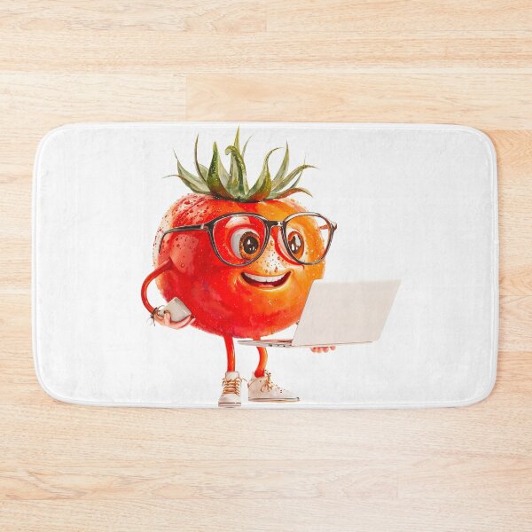 Item preview, Tech-Savvy Tomato with Laptop and Glasses designed and sold by Anastasiia Yurevych.