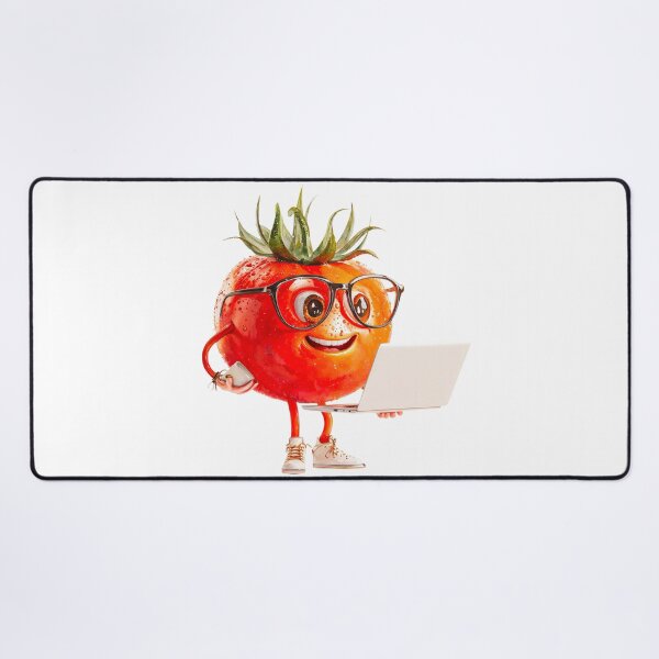 Item preview, Tech-Savvy Tomato with Laptop and Glasses designed and sold by Anastasiia Yurevych.