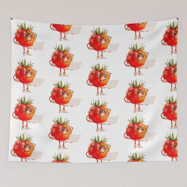 Item preview, Tech-Savvy Tomato with Laptop and Glasses designed and sold by Anastasiia Yurevych.