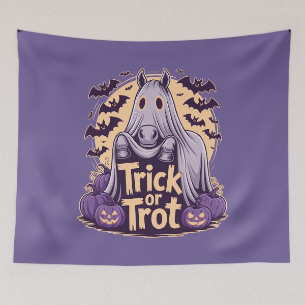 Item preview, Trick Or Trot Horse Lover Halloween Ghost Pumpkin Bat designed and sold by GregArtShop.