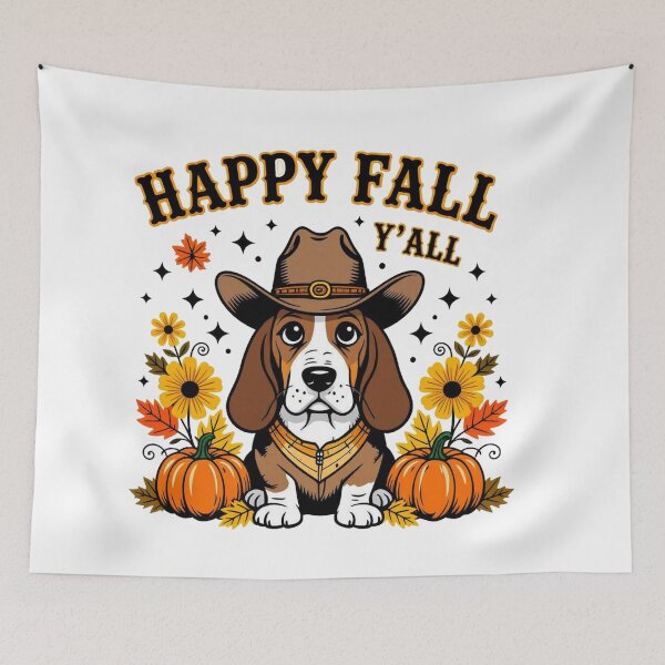 Item preview, Happy Fall Basset Hound designed and sold by J-CCreations.