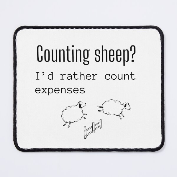 Item preview, Funny Accountant Shirt & Mug – Counting Sheep? I’d Rather Count Expenses designed and sold by BrewtifulMugs.