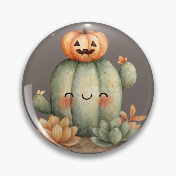Item preview, Cute Halloween Cactus with Pumpkin Hat designed and sold by Anastasiia Yurevych.