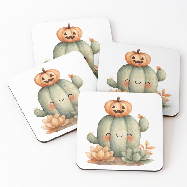 Item preview, Cute Halloween Cactus with Pumpkin Hat designed and sold by Anastasiia Yurevych.