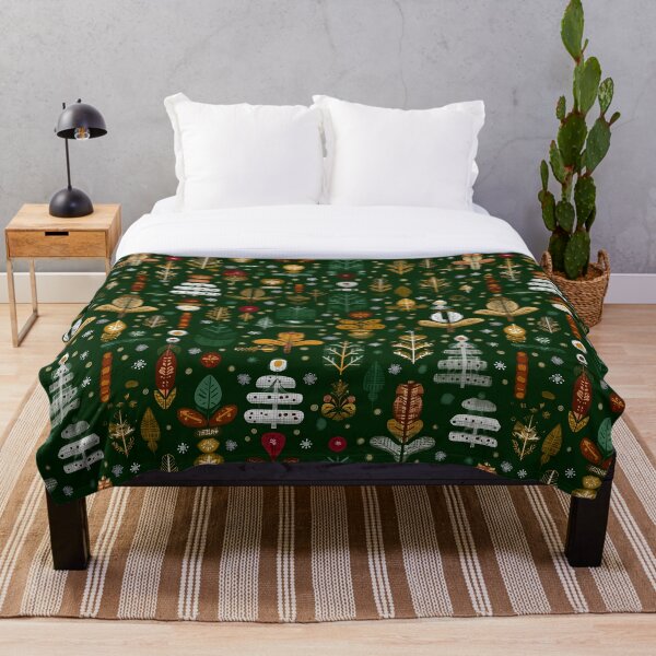 Item preview, Scandinavian Christmas Forest – Festive Pattern with Holiday Trees and Leaves, Green Winter Design designed and sold by DariaProf.