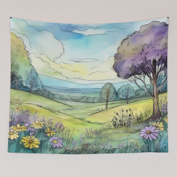 Item preview, Wildflower Meadow and Purple Tree designed and sold by J Marielle Designs.