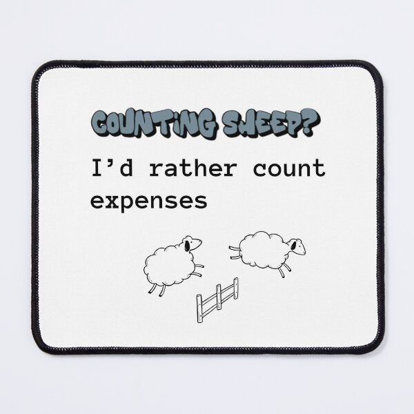 Item preview, Funny Accountant Shirt & Mug – Counting Sheep? I’d Rather Count Expenses designed and sold by BrewtifulMugs.