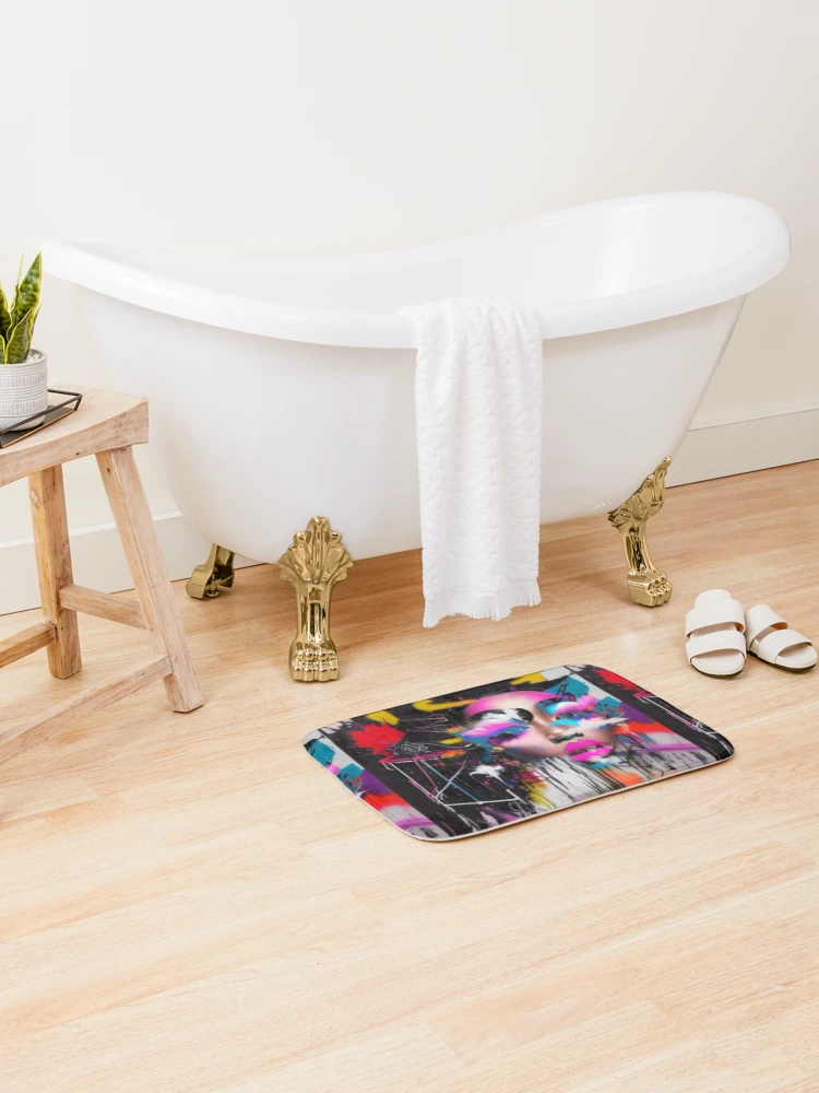 Thumbnail 2 of 6, Bath Mat, "Fragmented Frequencies" designed and sold by R0X Designs .