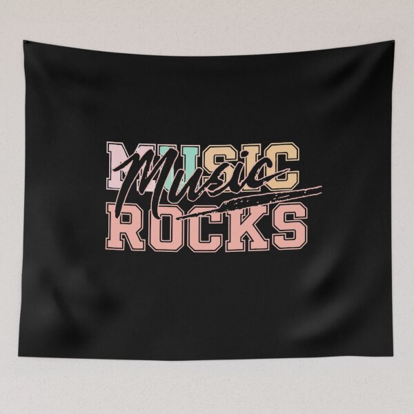 Item preview, MUSIC ROCKS – Colorful Retro Typography T-Shirt for Music Lovers designed and sold by bazstees54.