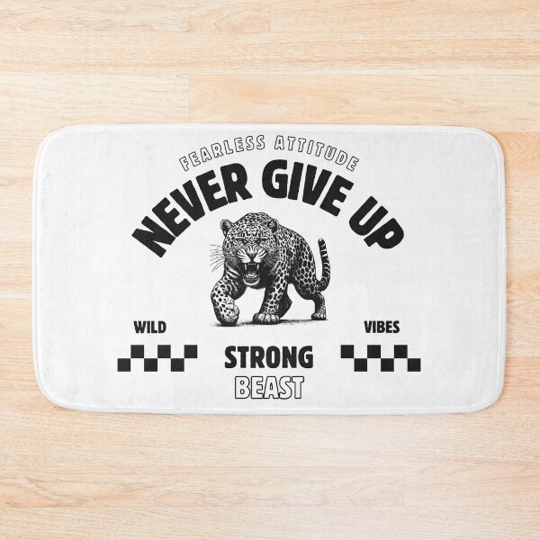 Item preview, leopard Fearless Attitude Never Give Up Strong Beast Wild Vibes  designed and sold by CreativeCrewApp.