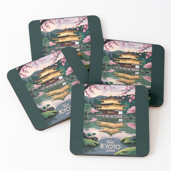 Item preview, Kyoto Japan Kinkaku-ji Illustration Travel Art Vintage designed and sold by KrisSidDesigns.