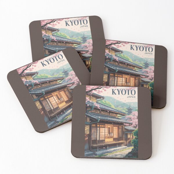 Item preview, Kyoto Japan House Illustration Travel Art Vintage designed and sold by KrisSidDesigns.