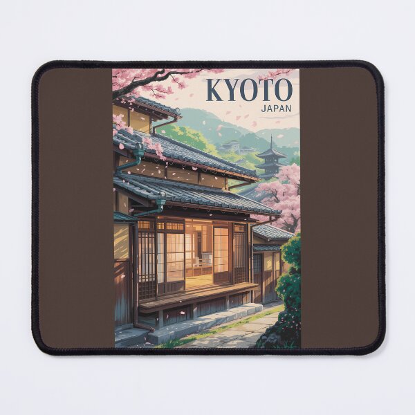 Item preview, Kyoto Japan House Illustration Travel Art Vintage designed and sold by KrisSidDesigns.
