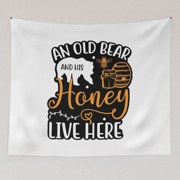 Item preview, An Old Bear and His Honey – Cute Bear and Bee Design designed and sold by AgnieszkaTees.