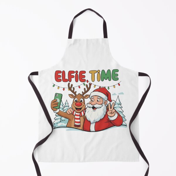 Item preview, Santa and Rudolph Taking a Christmas Selfie designed and sold by Silent Watch Threads..
