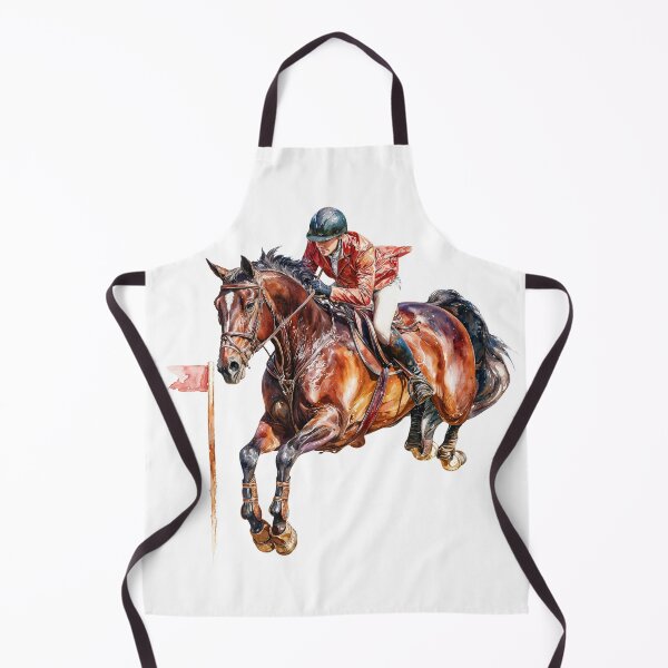 Item preview, Equestrian Show Jumper in Mid-Leap Watercolor designed and sold by Anastasiia Yurevych.