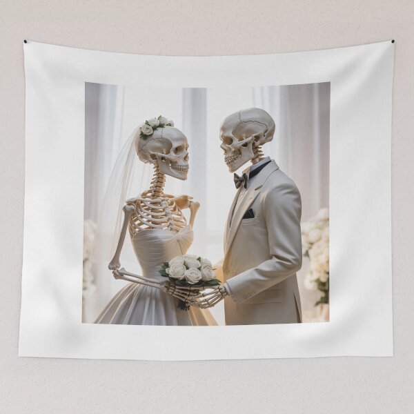 Item preview, Halloween Skeleton Wedding designed and sold by ArtQueen777.
