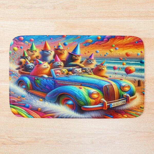 Item preview, Purrfect Joyride – Surreal Cruise of Cats and Color designed and sold by daweave77.
