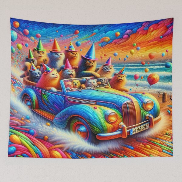 Item preview, Purrfect Joyride – Surreal Cruise of Cats and Color designed and sold by daweave77.
