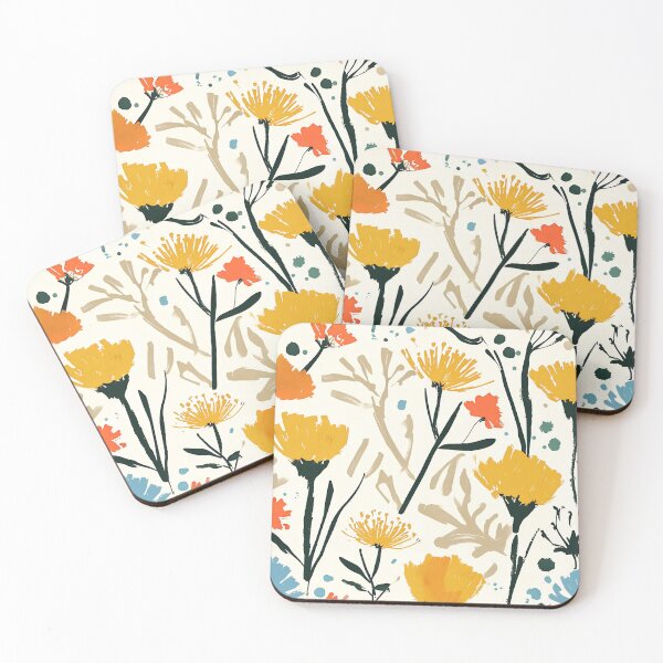 Item preview, Cheerful Yellow & Blue Wildflower Pattern designed and sold by Dream Garden.