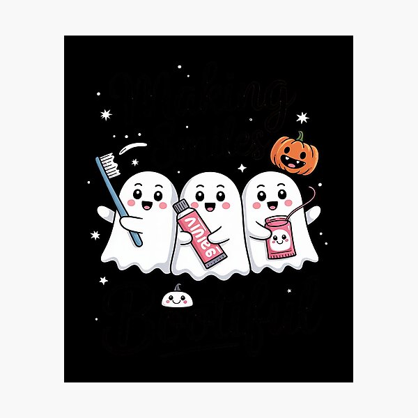 Item preview, Making Smiles Bootiful Halloween Ghost Dentist Dental  designed and sold by KonstanKoraner.